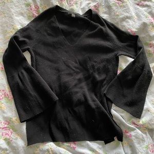 Black J Crew Sweater with Flared Sleeves